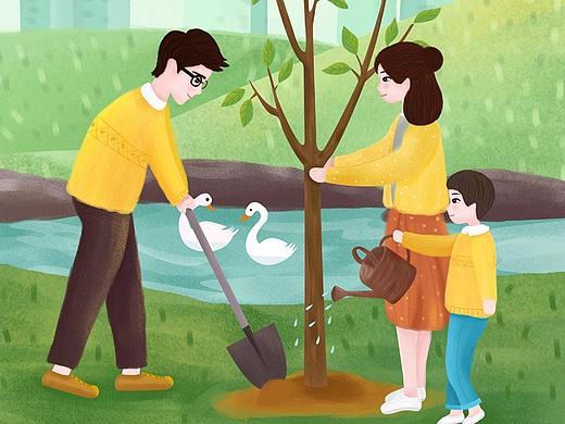 辛小帅系列亲子插画