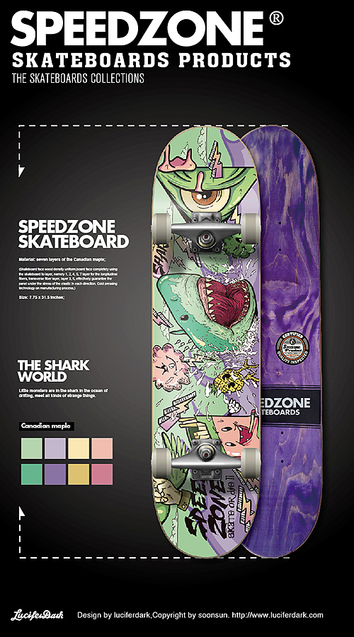 SPEEDZONE欧美风格滑板设计（图ZMjQxNTU5MjQ=） - 商业插画 - 站酷设计师luciferdark原创素材 - 站酷ZCOOL