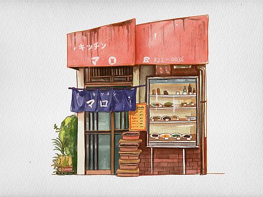 街头小铺-餐馆（个人主页-ZNTQxMzIzMTI=） - 创作习作 - 站酷设计师木子插画原创素材 - 站酷ZCOOL