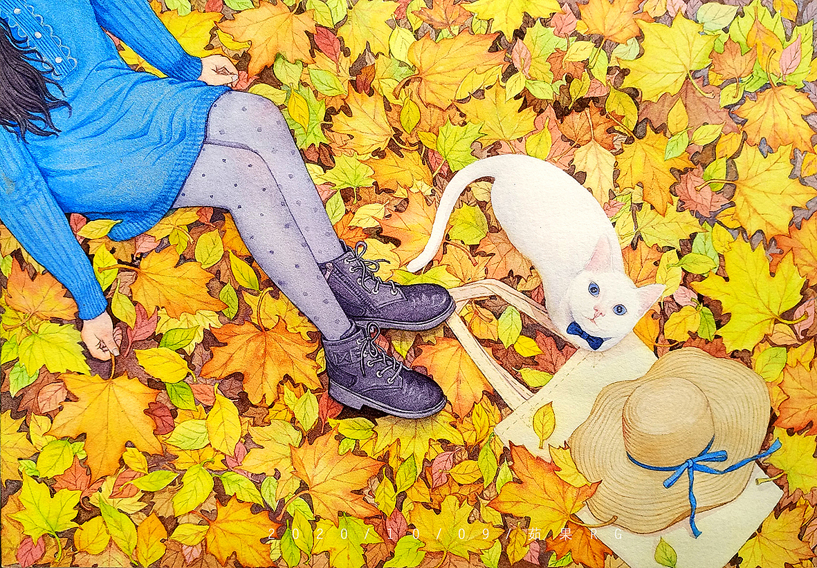落叶|插画|商业插画|茹果rg_原创作品-站酷zcool