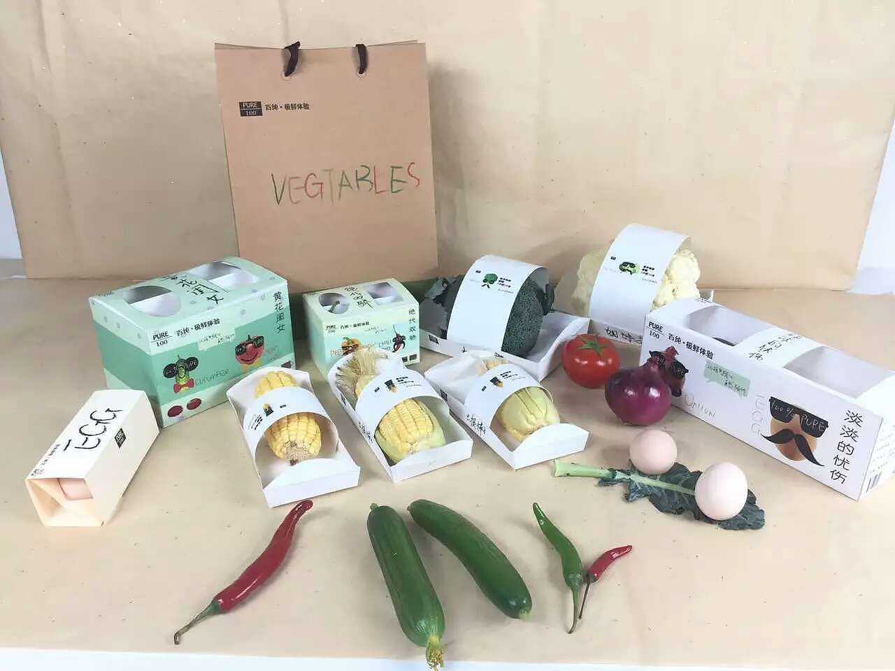 一组蔬菜包装设计