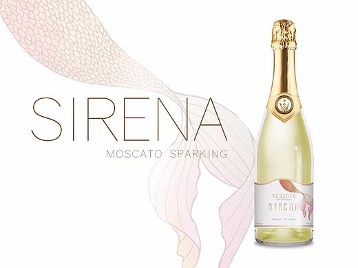 Moscato Sparking-Sirena佐餐气泡酒瓶贴设计 包装设计