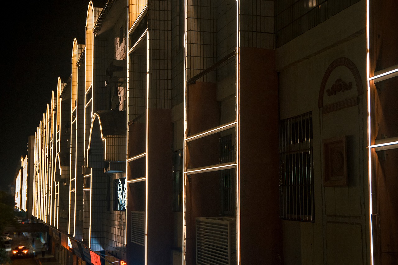 东莞凤岗雁田周边街景城市夜景