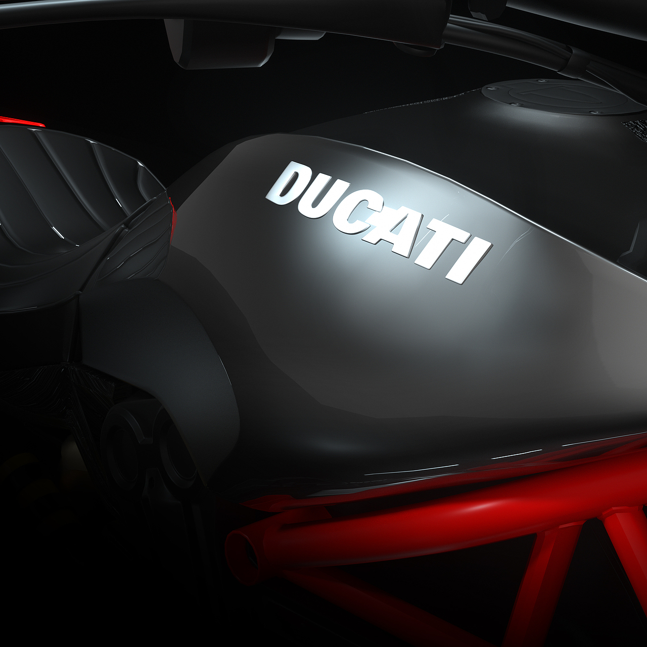 C4D练习(杜卡迪大魔鬼)