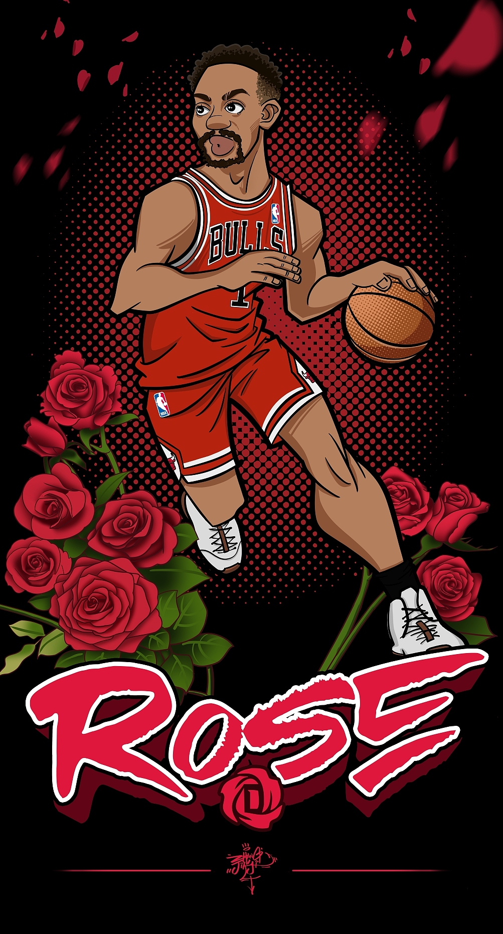 Derrick Rose（图ZMjgyMzY3Mjcy） - 新锐潮流插画 - 站酷设计师张佳藝丨搏藍天原创素材 - 站酷ZCOOL