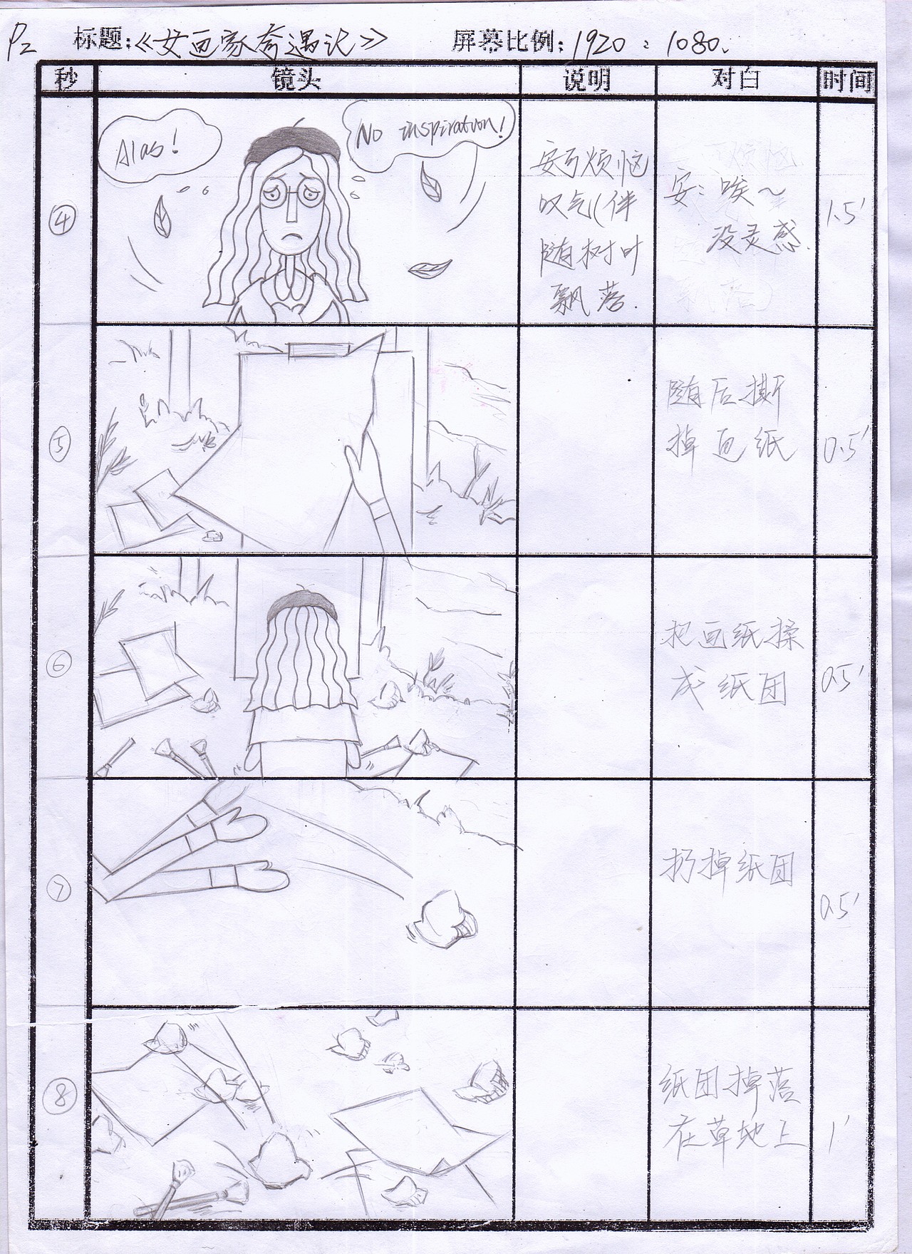 《女画家奇遇记》分镜头（图ZNTE4NjYzNzY=） - 单幅漫画 - 站酷设计师EmyKo原创素材 - 站酷ZCOOL