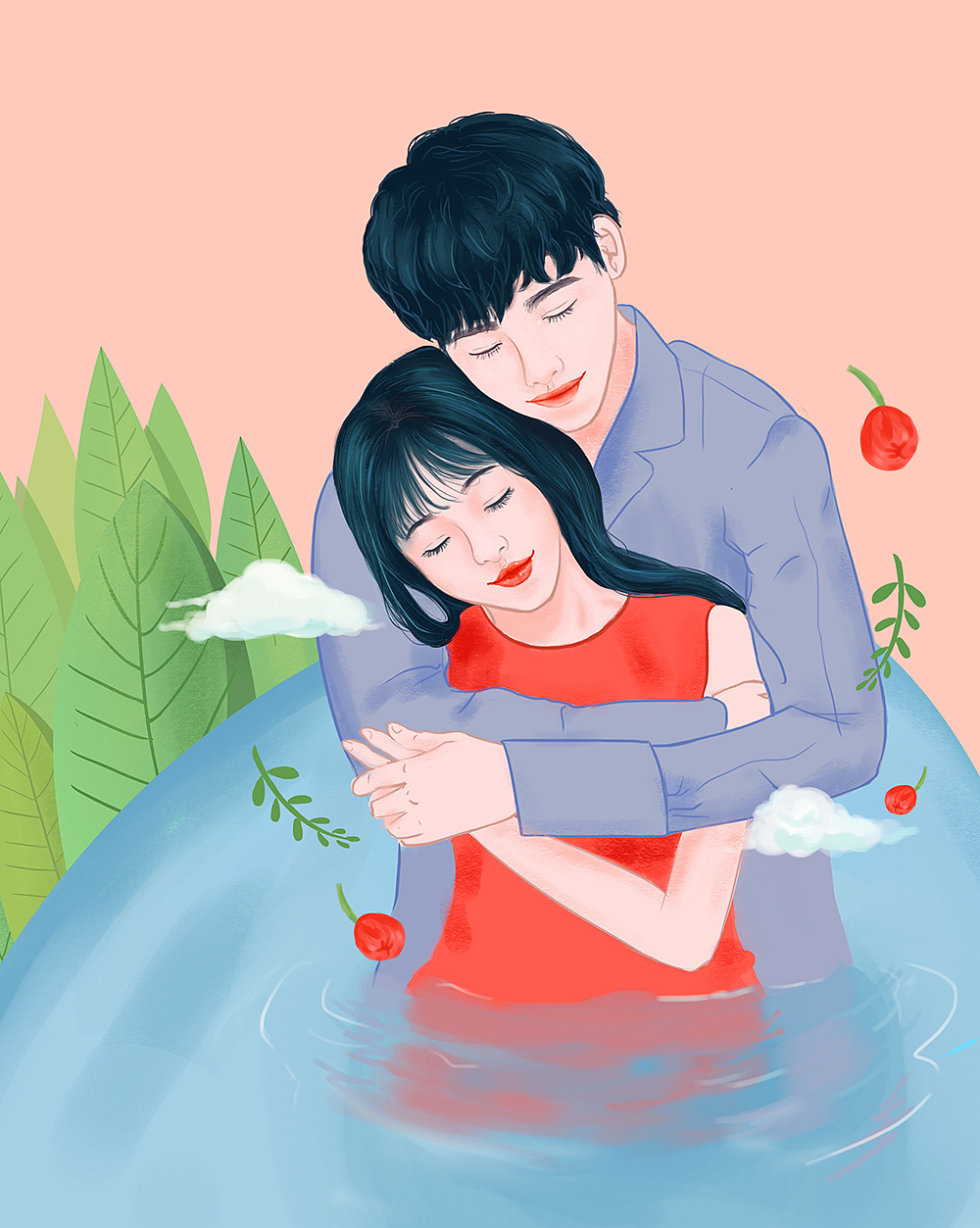 瓷肌情人节 手绘练习二