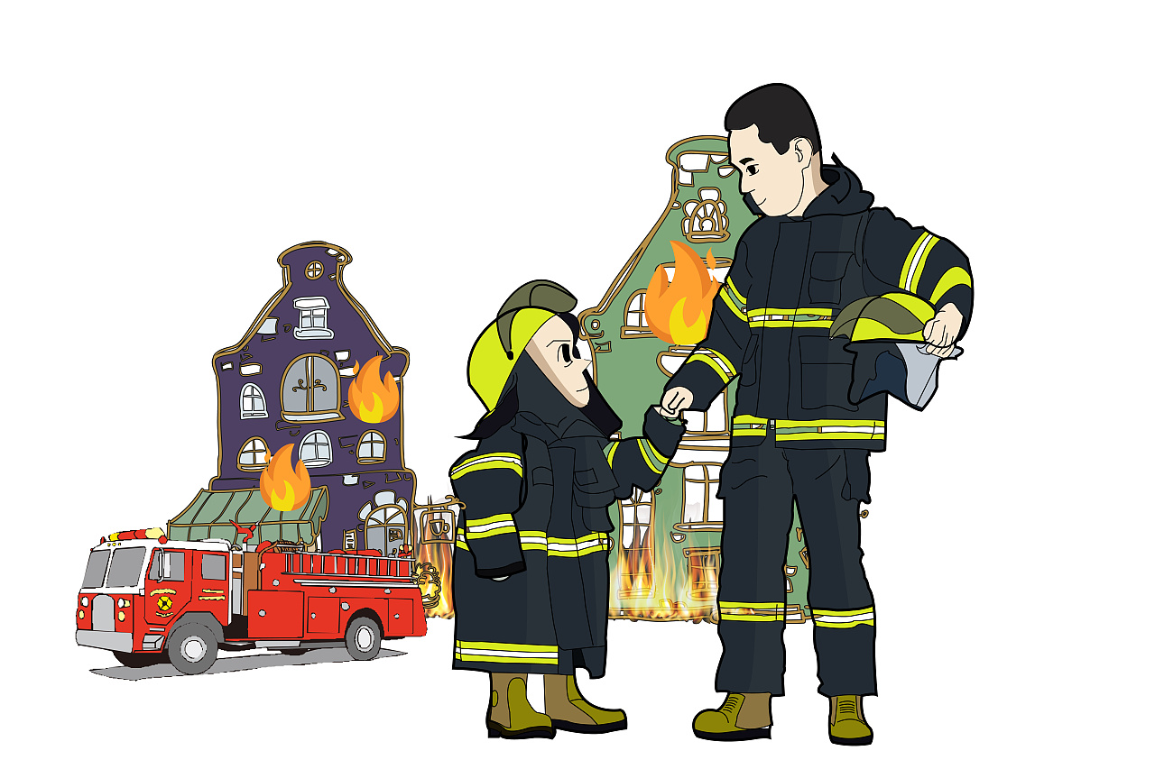 消防战士|插画|艺术插画|盗火御风 - 原创作品 - 站酷 (zcool)