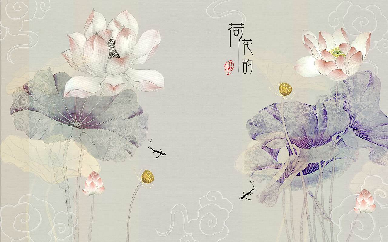 纱画、文创卷帘图案-荷花（图ZMjg0NjU0MTM2） - 图案 - 站酷设计师裕隆家居原创素材 - 站酷ZCOOL