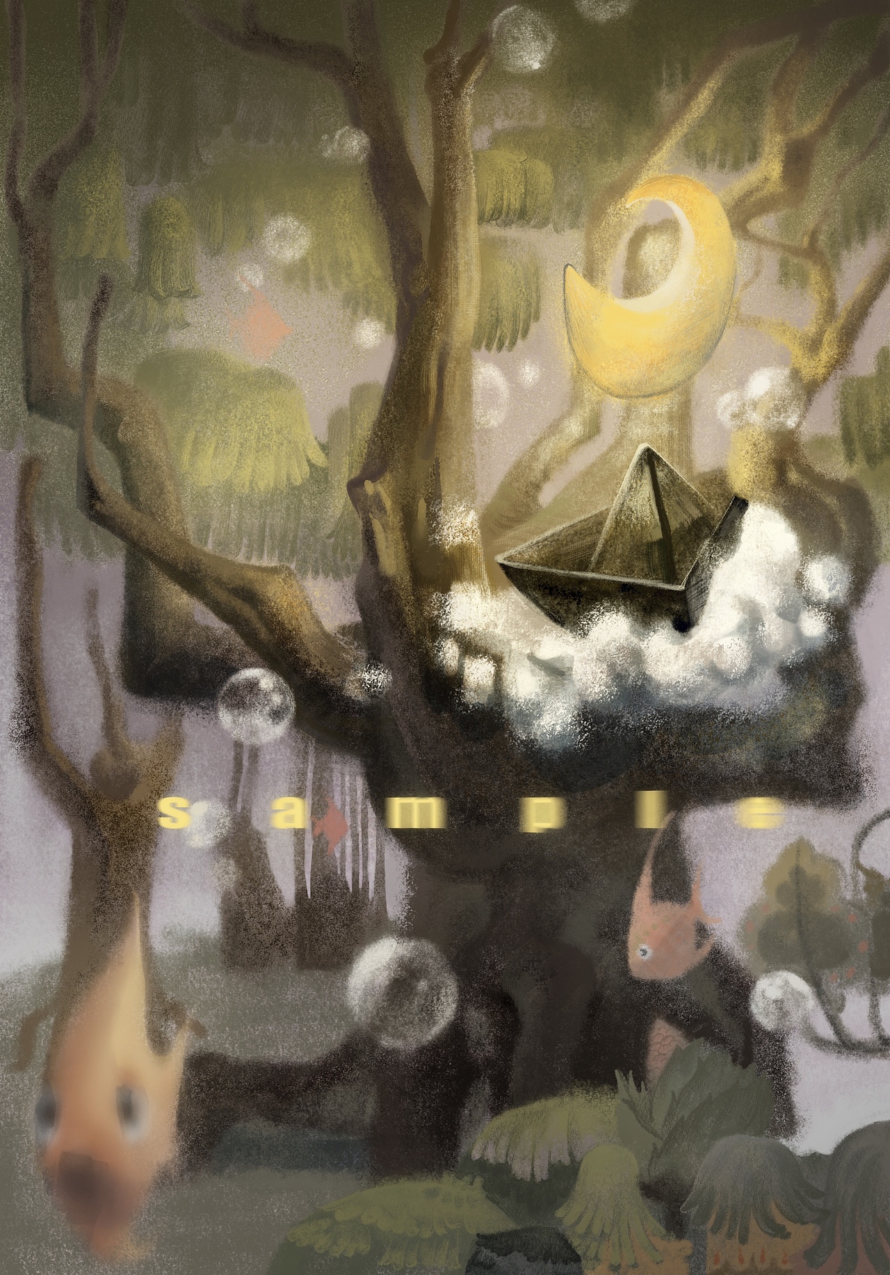 《月亮船》（图ZMzcxMTA2MTY0） - 艺术插画 - 站酷设计师广土三川原创素材 - 站酷ZCOOL