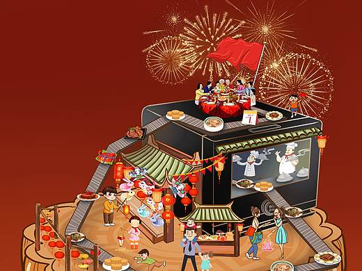 中秋國慶雙節(jié) 節(jié)日插畫（個人主頁-ZNDkwMjMzNDg=） - 商業(yè)插畫 - 站酷設計師商業(yè)插畫師羅莉原創(chuàng)素材 - 站酷ZCOOL