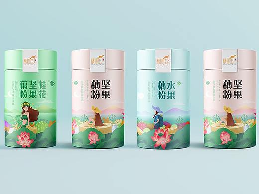 小清新藕粉手绘包装设计-方维设计