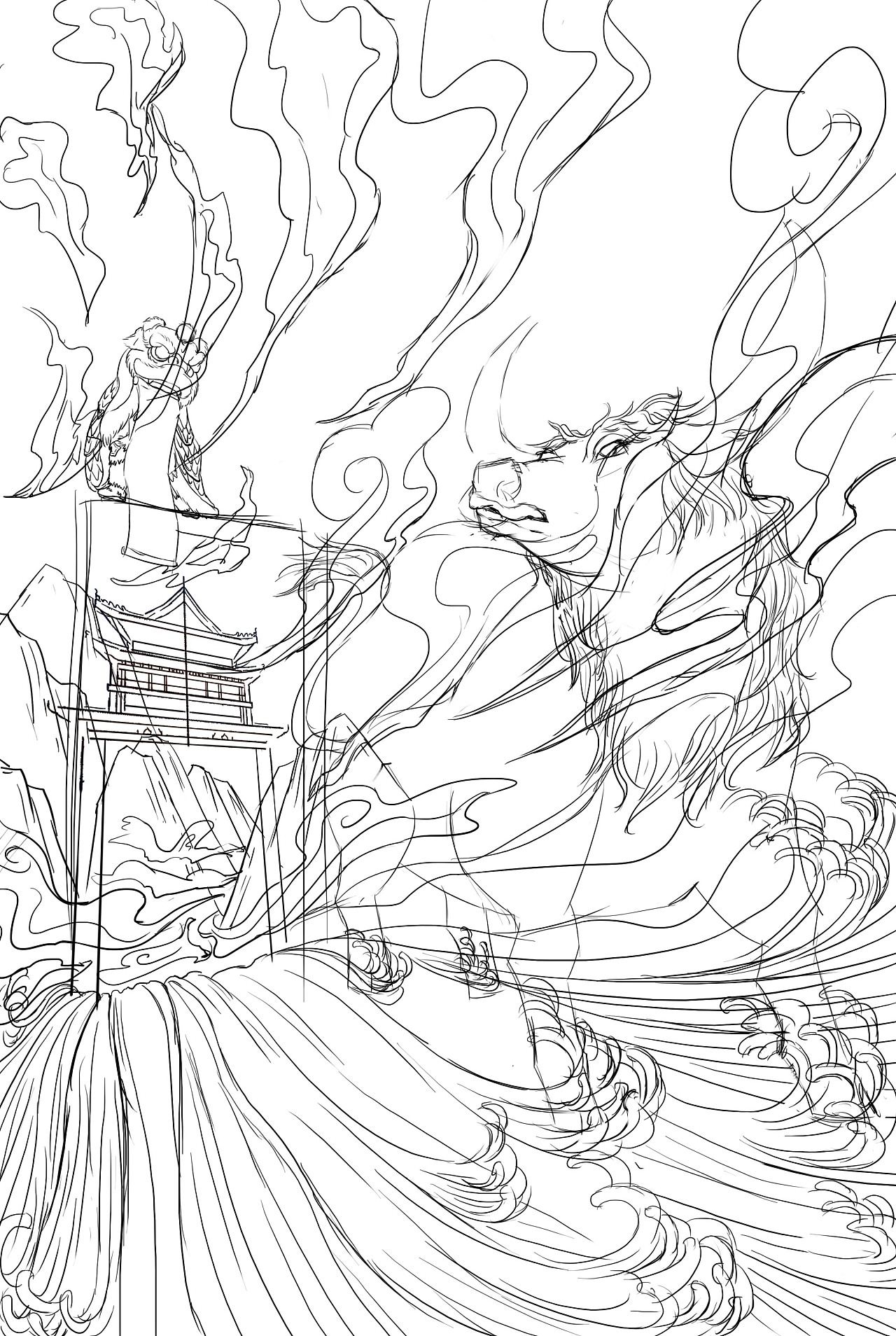 国潮插画-牛气冲天