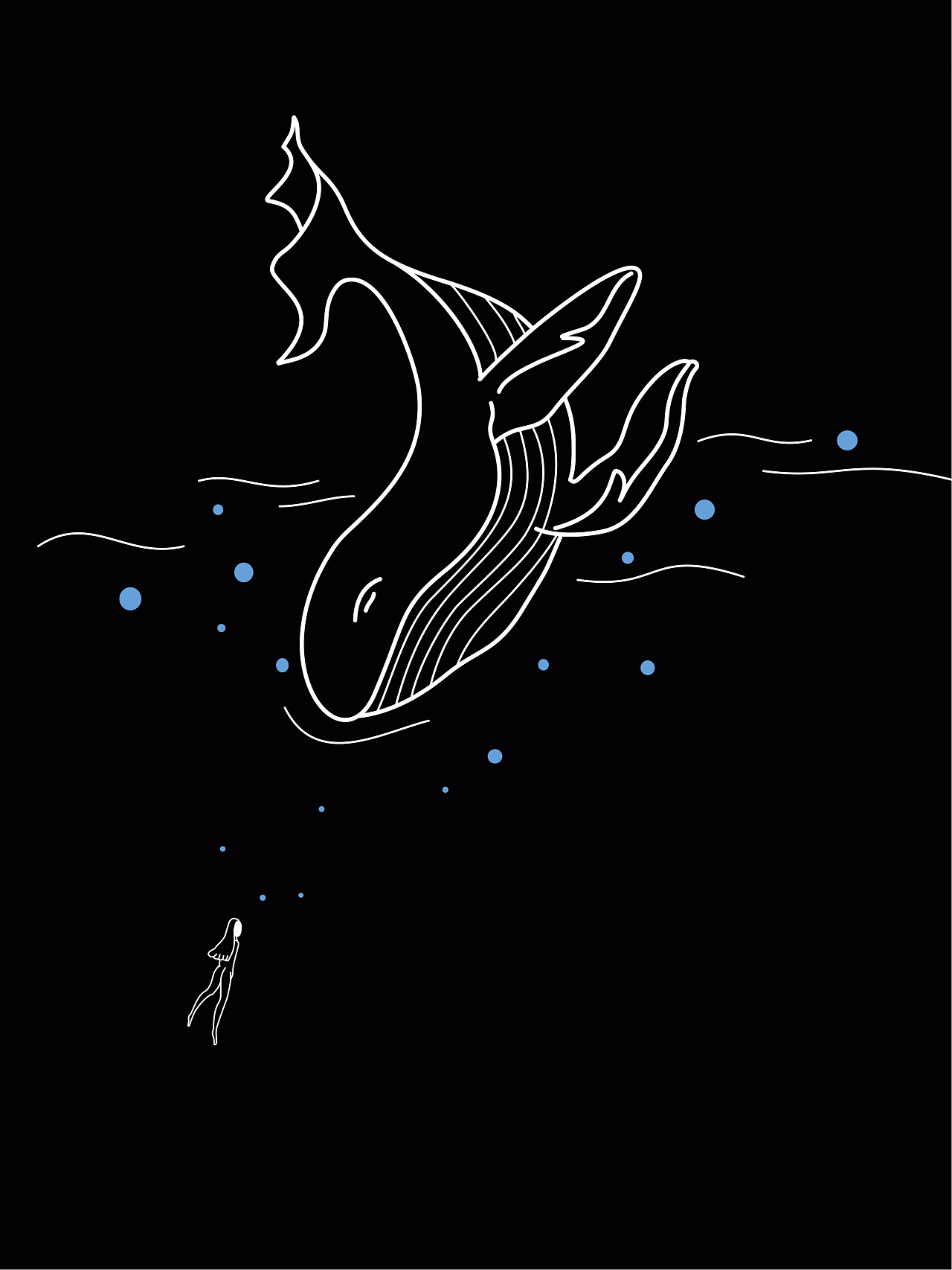 鲸鱼图案原创手绘