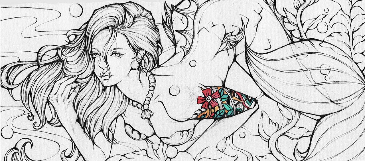 美人鱼（图ZNDI3MzQyMzI=） - 创作习作 - 站酷设计师杜大力原创素材 - 站酷ZCOOL