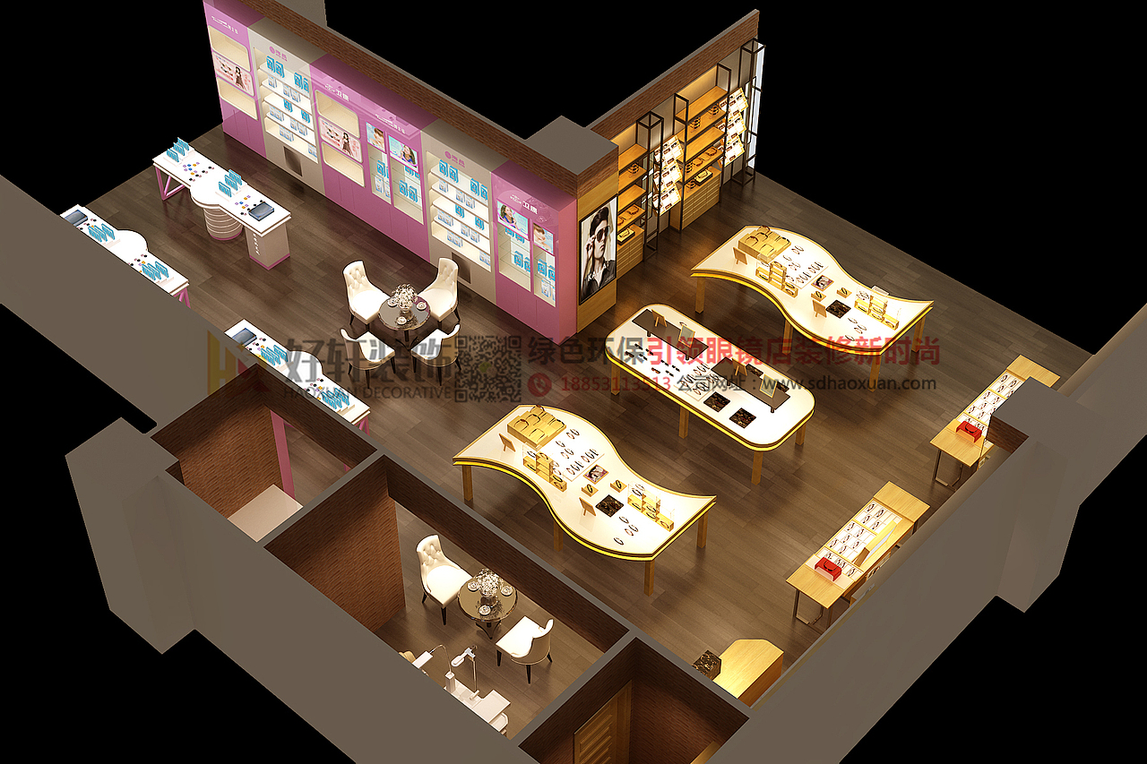 呼市眼镜批发城－眼镜店设计效果图