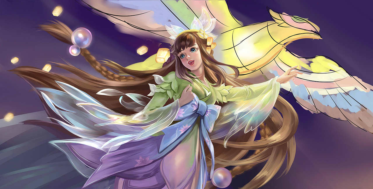 王者荣耀娜可露露皮肤晚萤插画练习