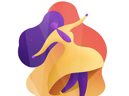 噪点风格人物插画