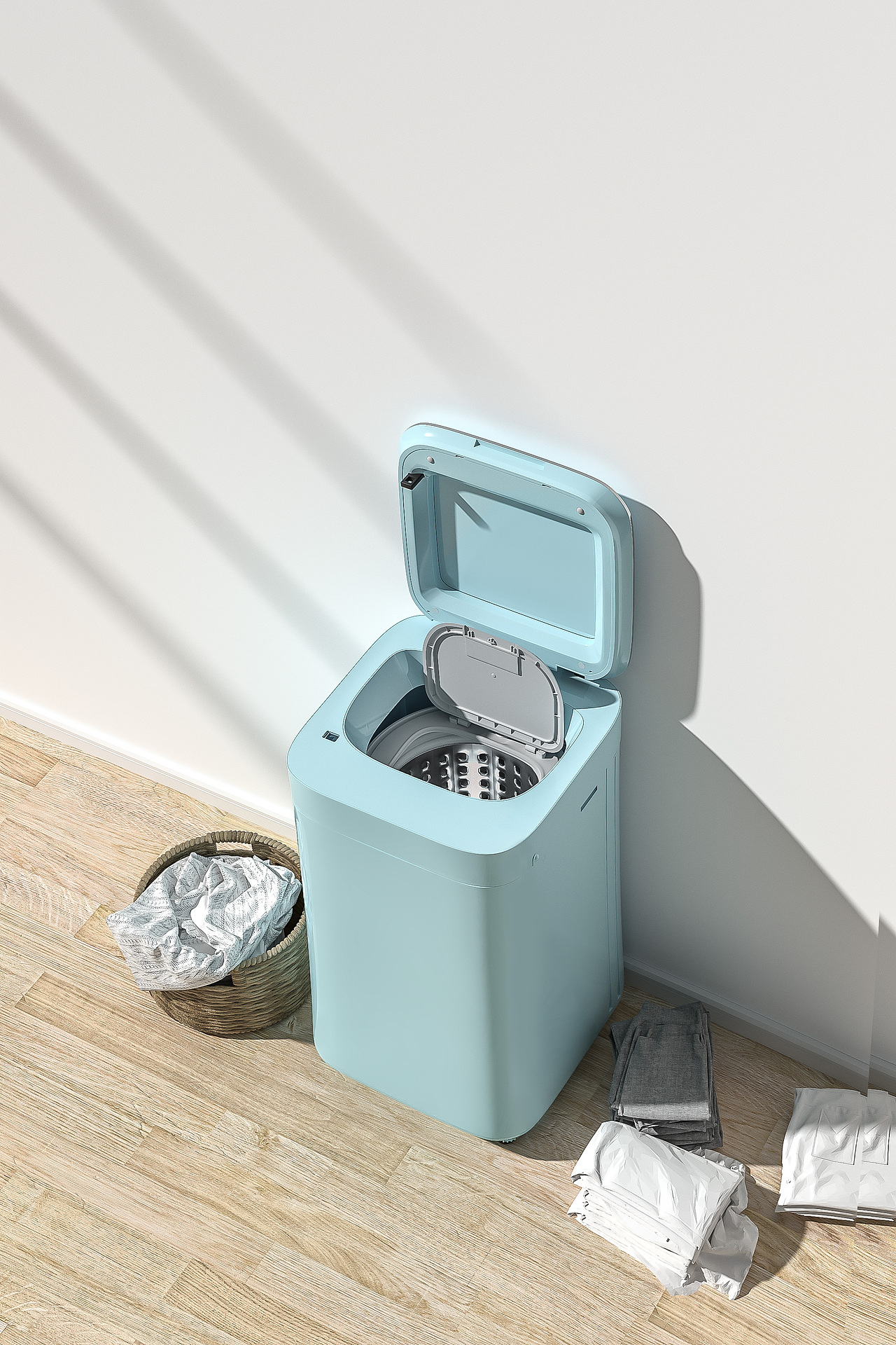 奧克斯嬰兒洗衣機(jī)（產(chǎn)品渲染+主圖+頁(yè)面）（圖ZMjc3MDU4Njgw） - 電商 - 站酷設(shè)計(jì)師我有一畝木又寸原創(chuàng)素材 - 站酷ZCOOL