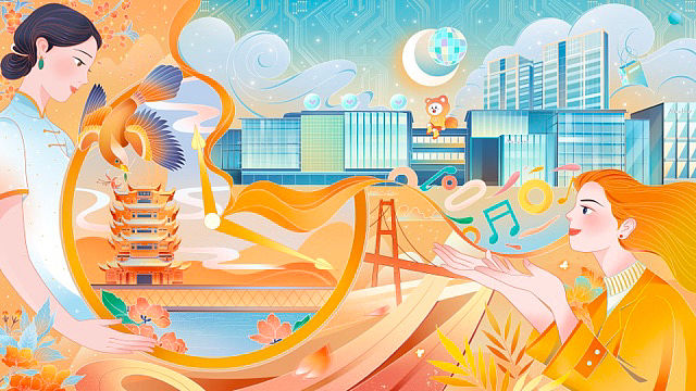 一些工作的图 地产广告插画