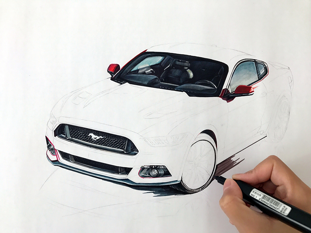 汽车手绘
