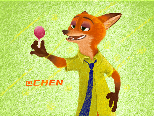 线圈插画《疯狂动物城——尼克》