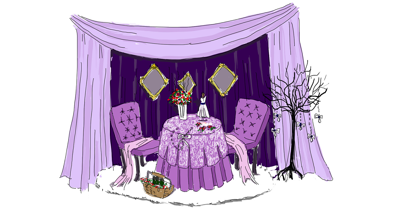 婚礼现场手绘图