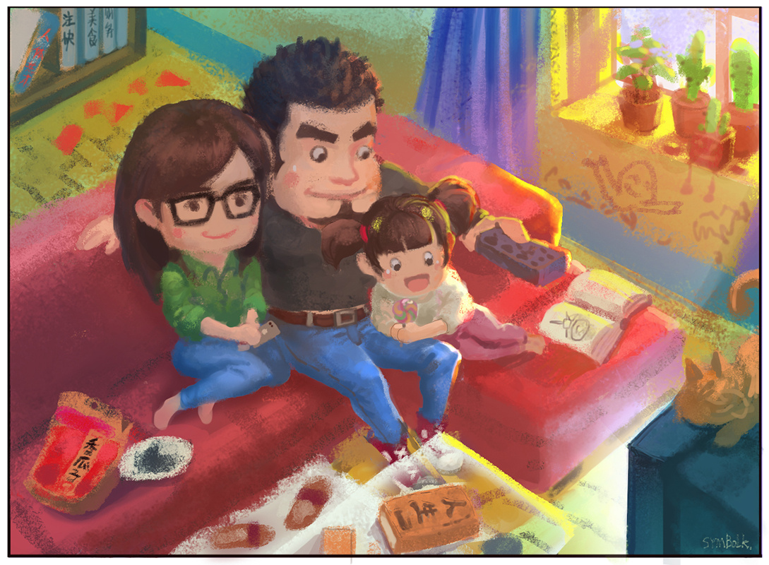 我家三口(1)|插画|插画习作|symbolk - 原创作品 - 站酷 (zcool)