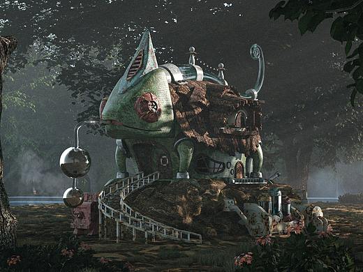 【2D漫画三维化】林中的变色龙小屋