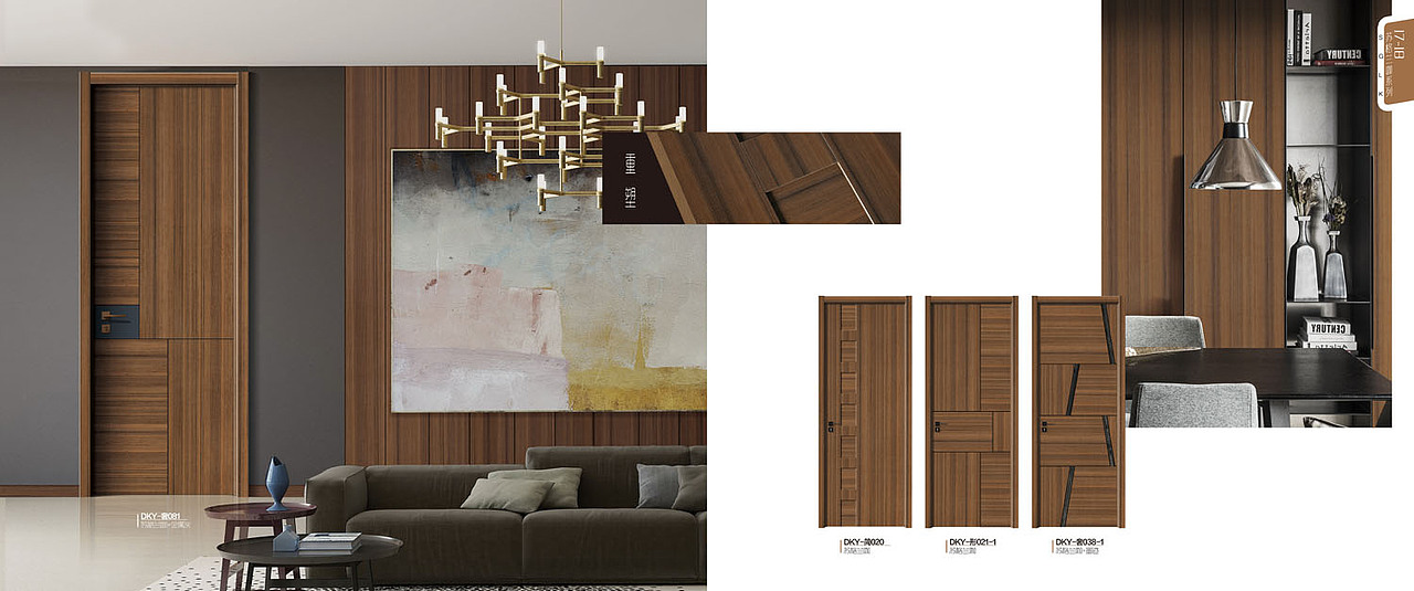 极简木门彩页设计轻奢木门画册设计简约木门图册设计