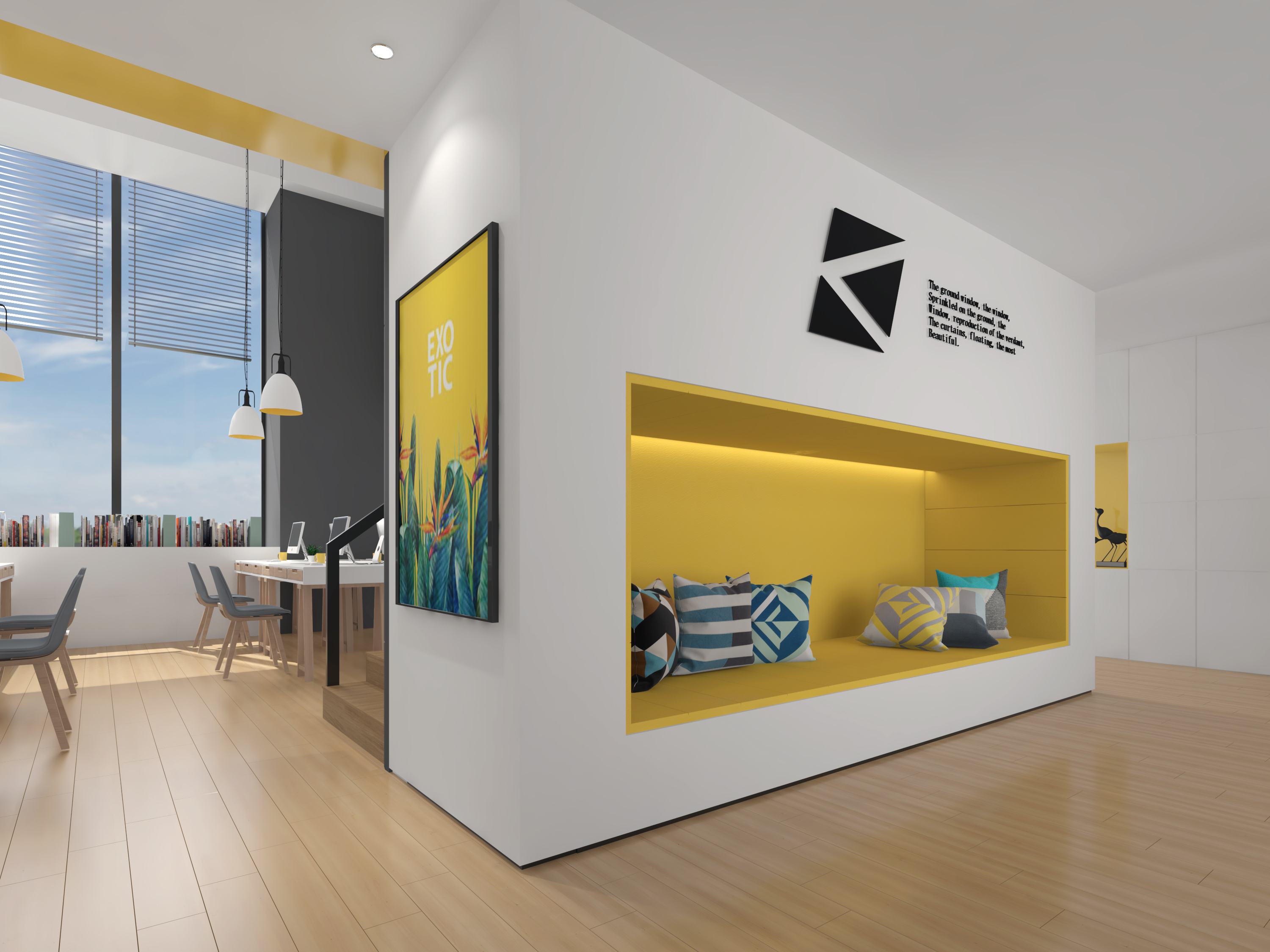 佛山九江工作室效果图|空间|室内设计|朱万璋 - 原创作品 - 站酷