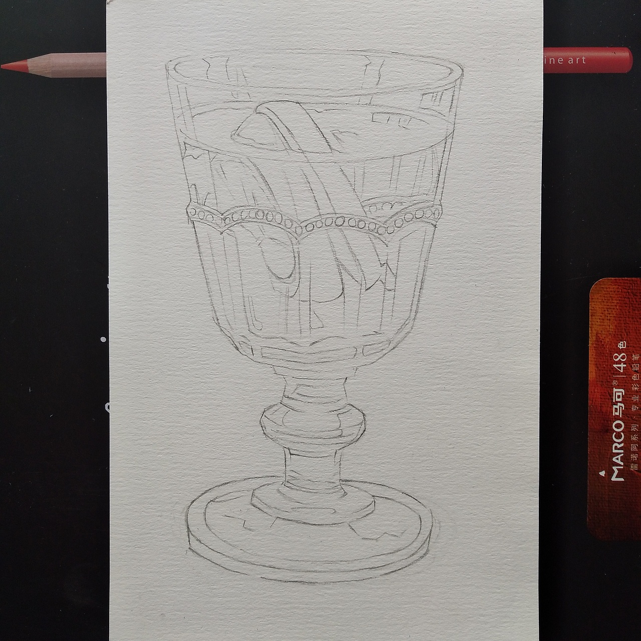 0130彩铅柠檬玻璃杯