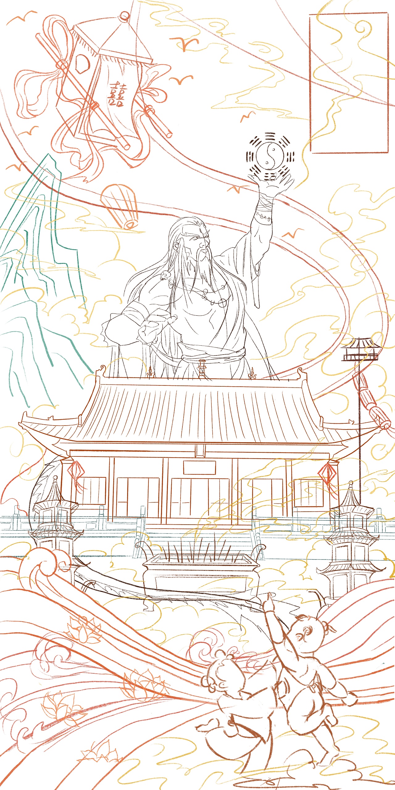 以酒祭祖/河南博物院定制插画