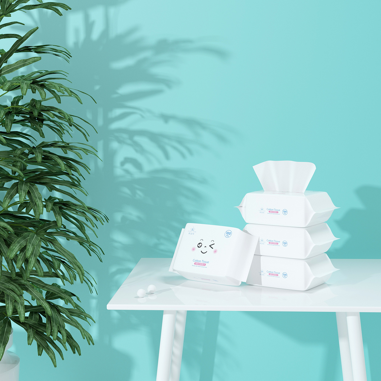 湿纸巾建模渲染,包装渲染,三维效果