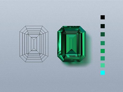CorelDRAW画珠宝-绿宝石之王祖母绿（个人主页-ZNDQyMDA1ODQ=） - 其他 - 站酷设计师ZRIDS原创素材 - 站酷ZCOOL