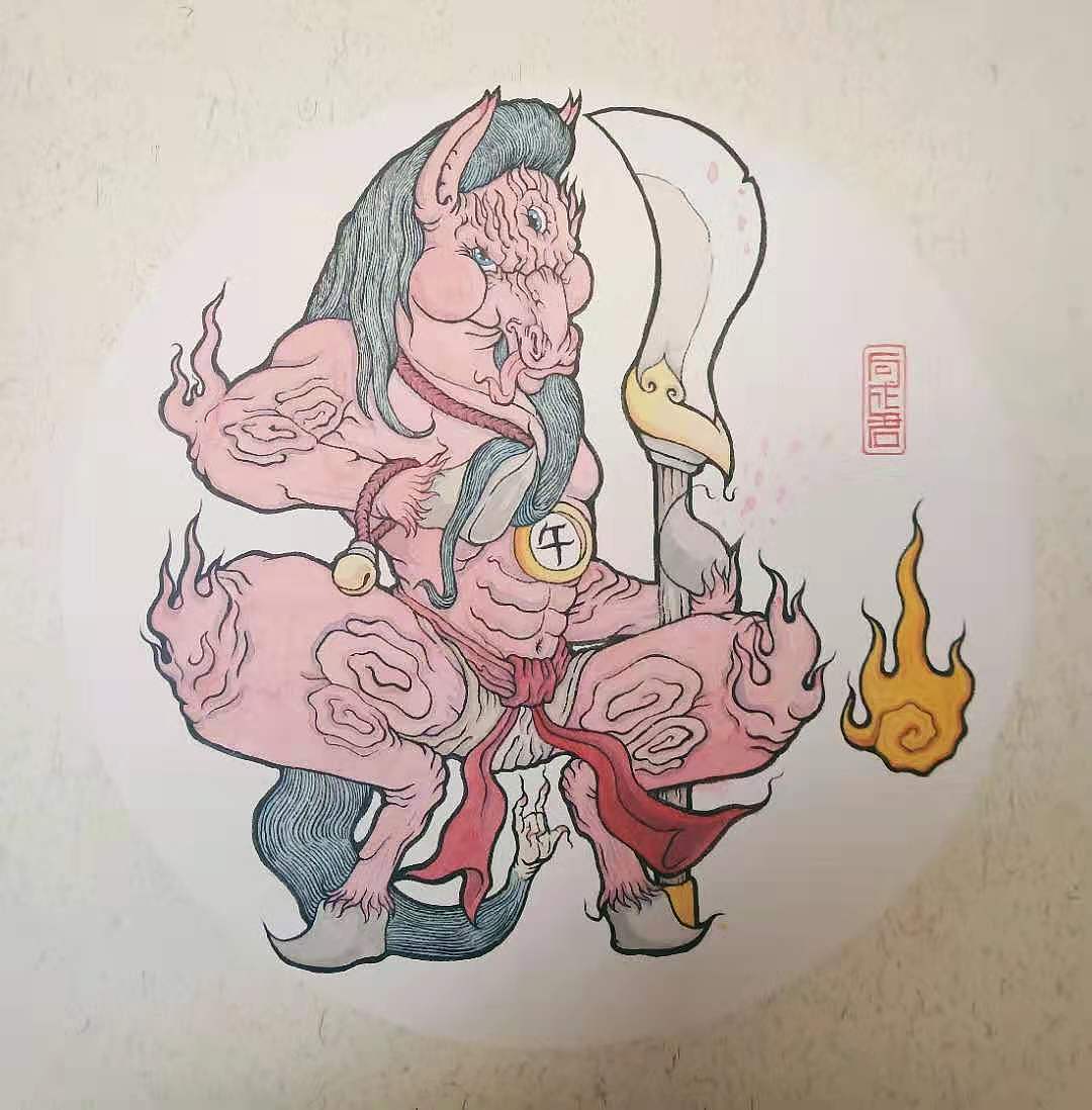 向成君 原创国画《十二生肖》（图ZMTk0MzIwNzc2） - 儿童插画 - 站酷设计师向成君原创素材 - 站酷ZCOOL