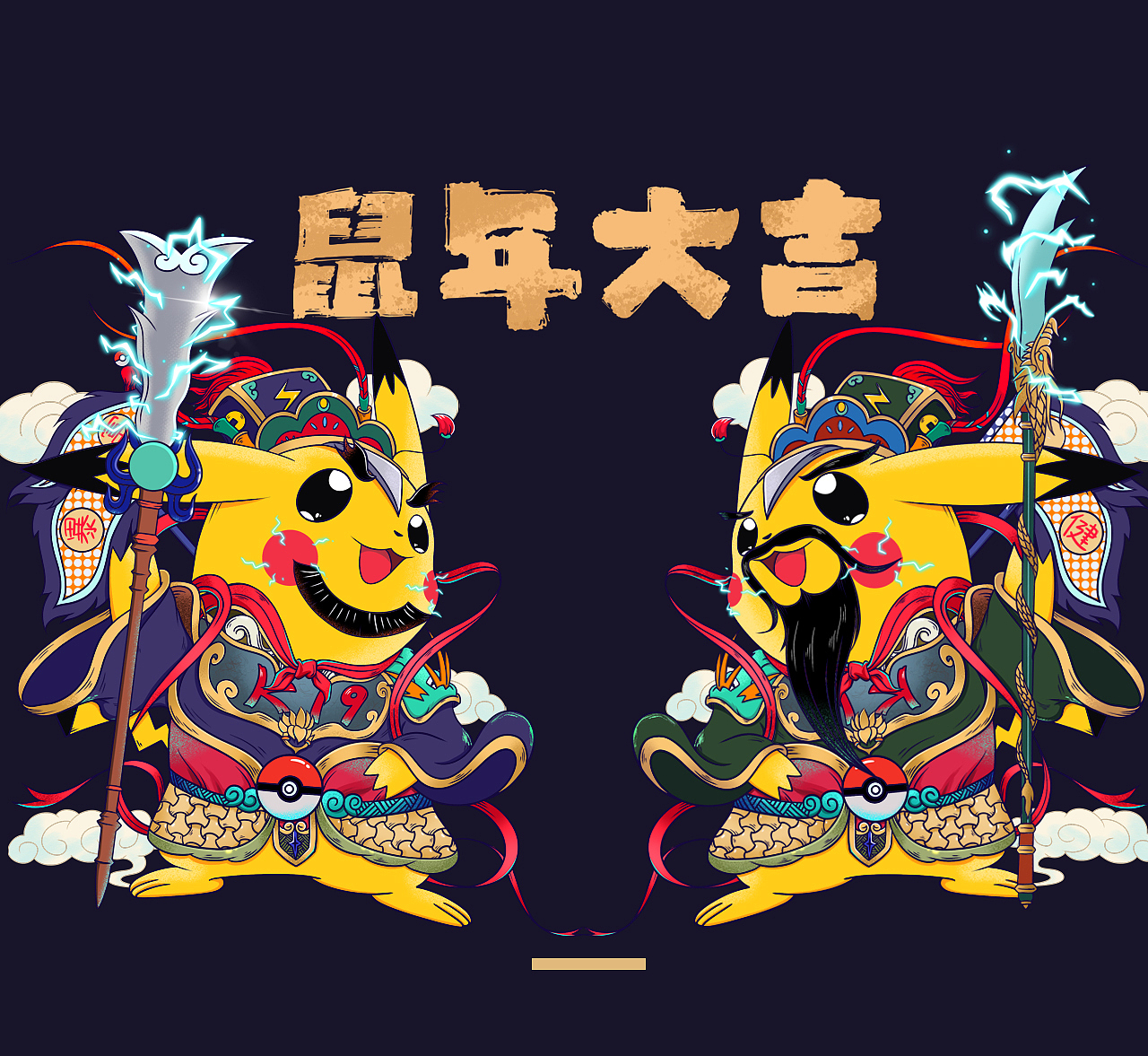 国潮鼠年门神插画习作（图ZMjAwNDg2MjIw） - 创作习作 - 站酷设计师阿晓xj原创素材 - 站酷ZCOOL