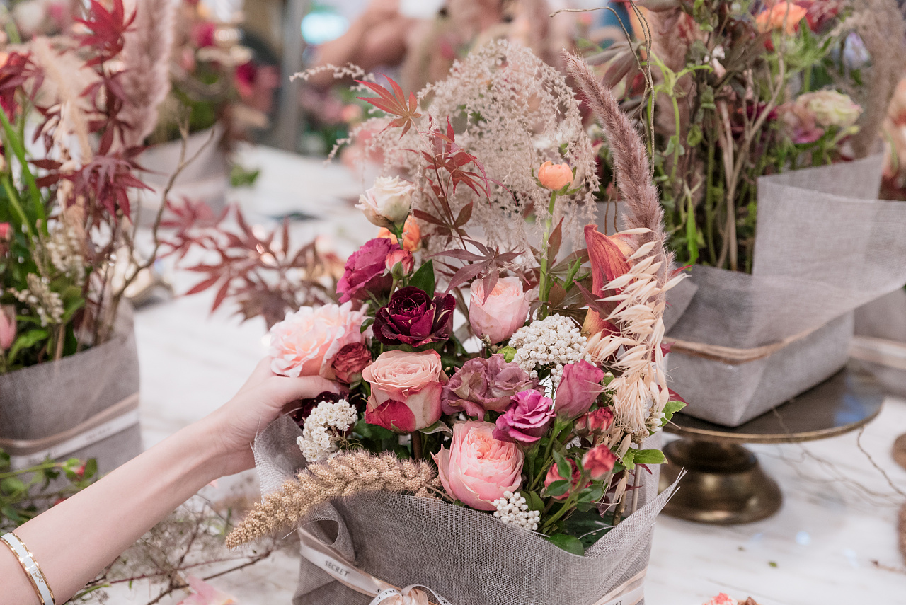 花艺跟拍复古风桌花