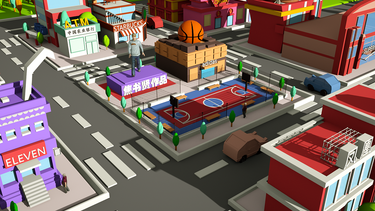 c4d建模.城市风景