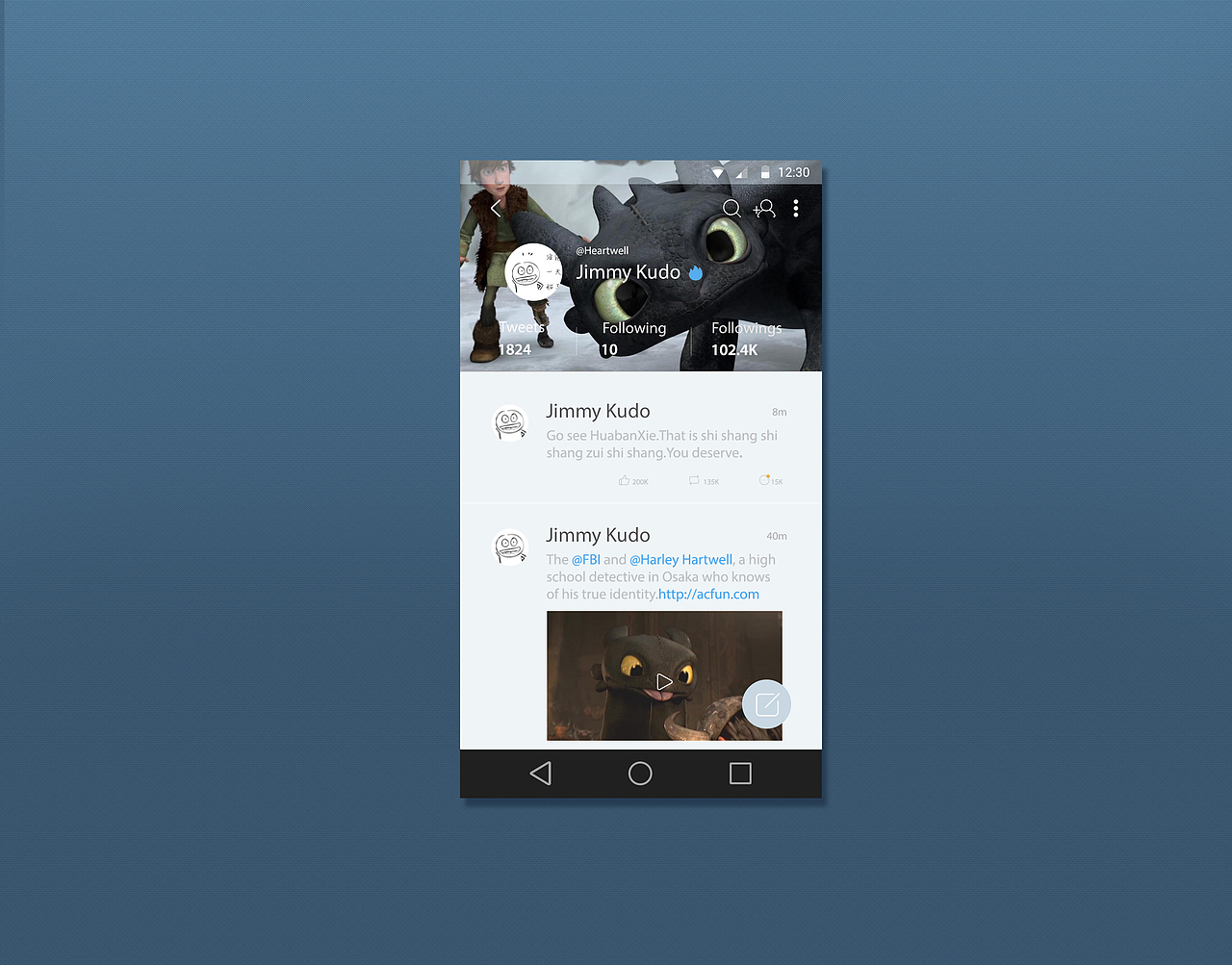 andriod5.0 社交app（图ZMjA5MjgwODg=） - APP界面 - 站酷设计师oky_原创素材 - 站酷ZCOOL
