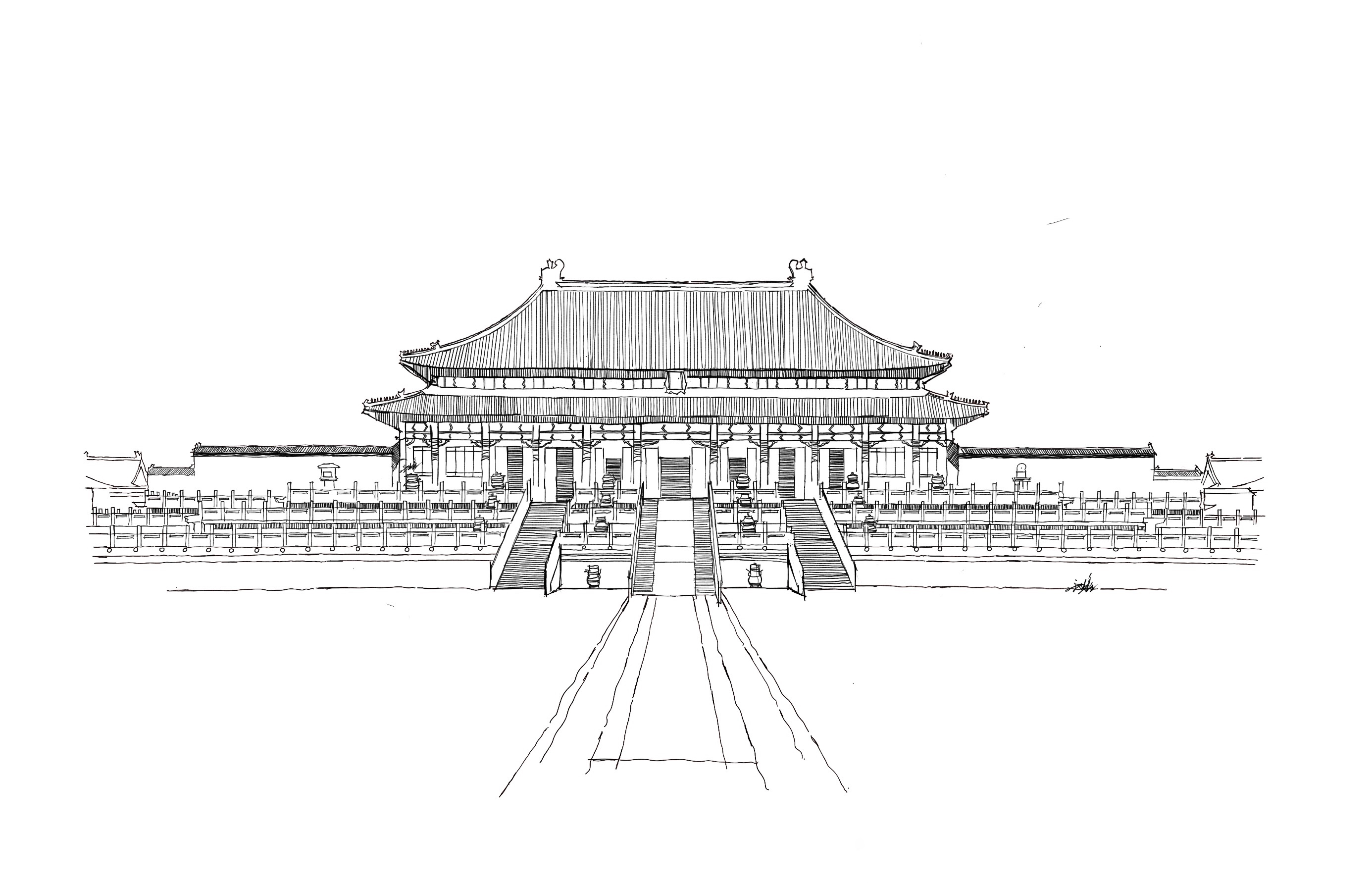 北京的故宫简笔画图片