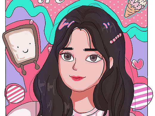 时尚海报风格手绘头像