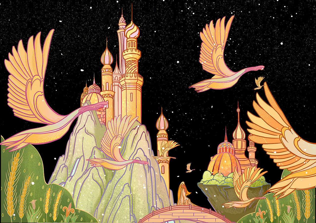 飞鸟集系列插画（图ZMjYyMTkzODQw） - 新锐潮流插画 - 站酷设计师白白Echo原创素材 - 站酷ZCOOL