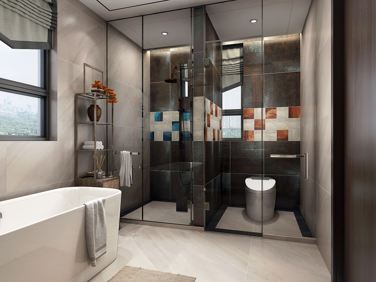 现代卧室卫浴 - 效果图交流区-建E室内设计网