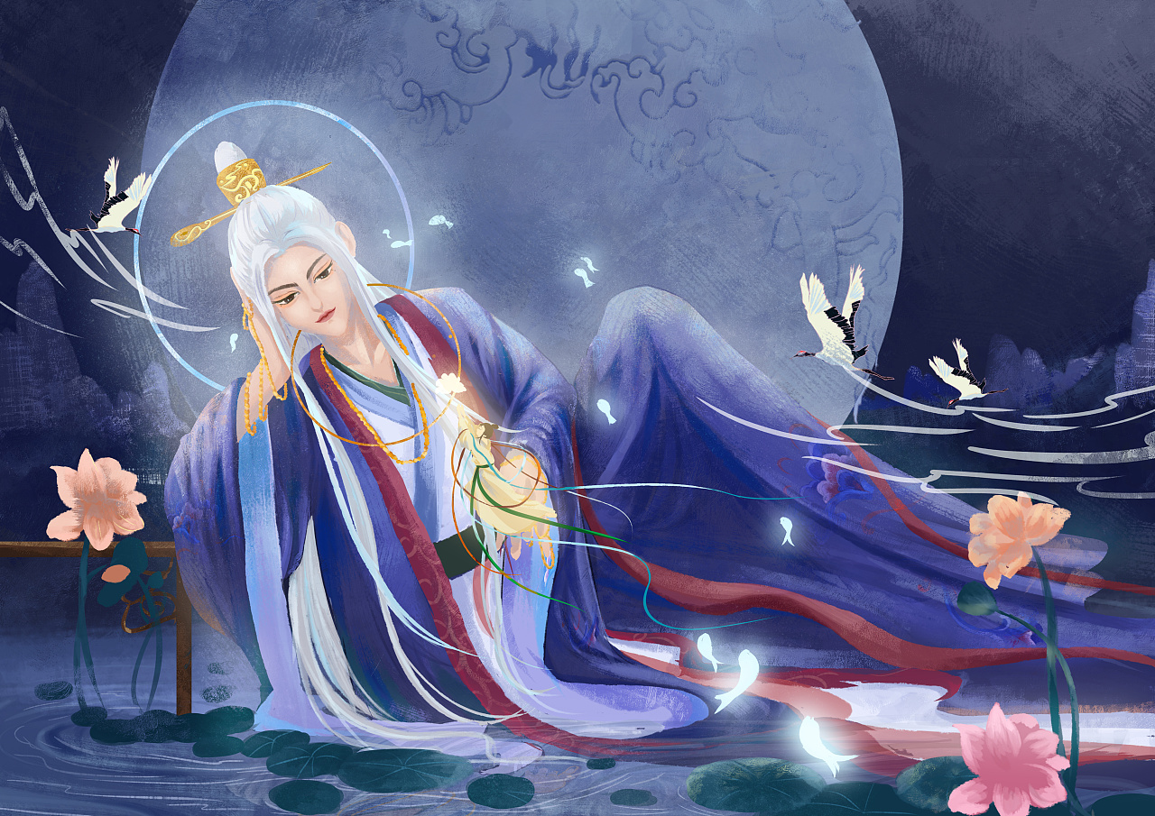 古风半厚涂插画