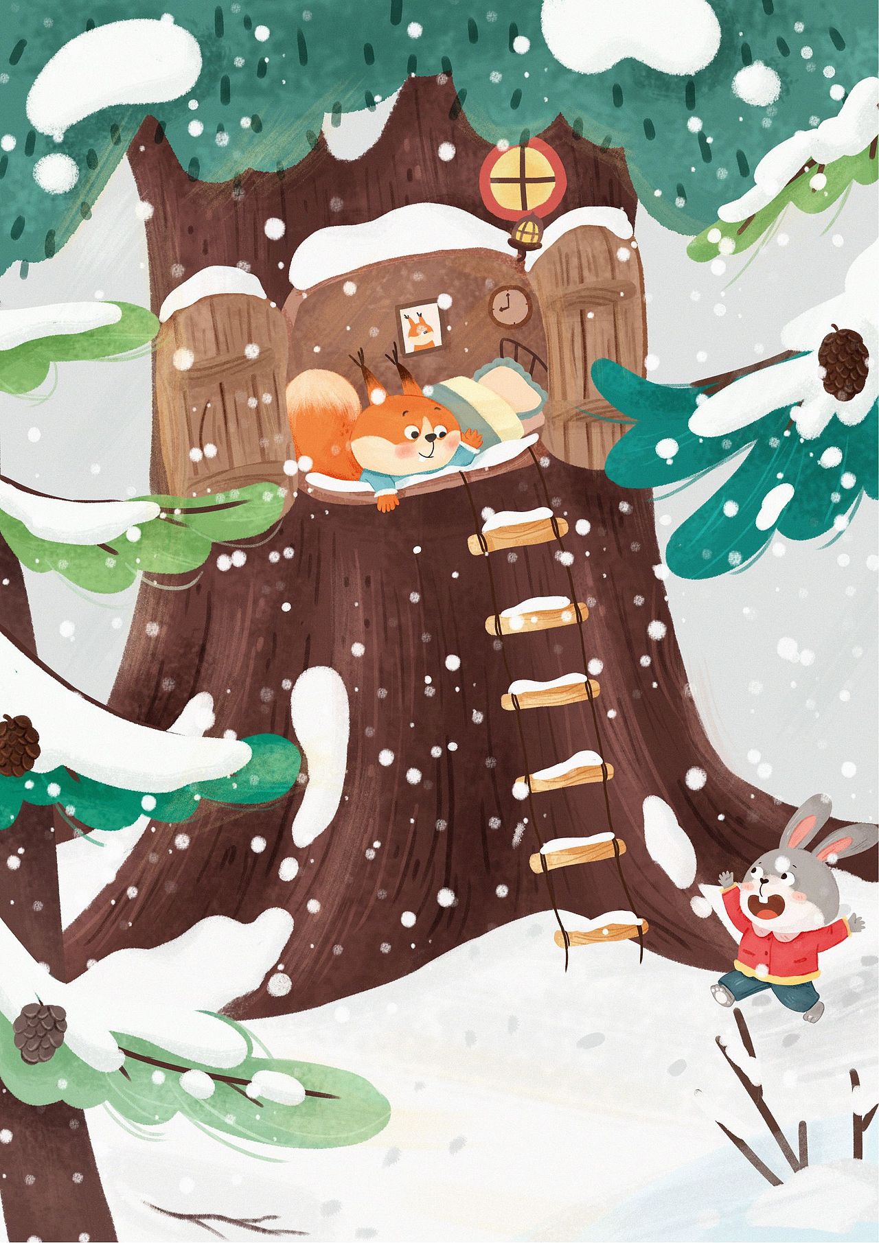 冬日（图ZMzQ3Mjg2NzA0） - 儿童插画 - 站酷设计师晚晚枫原创素材 - 站酷ZCOOL