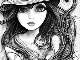 #站酷梦笔#姑娘，复古，长靴，帽子，线稿，女神，大眼