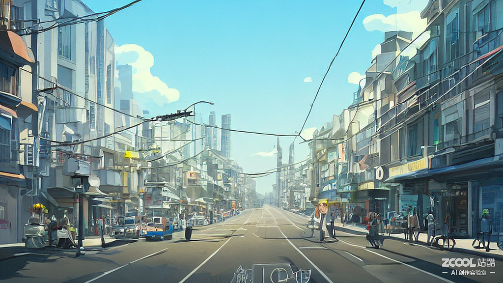 #AI创作实验室#动漫风格街道与建筑（图ZMzE4Njc1MTA0） - AI作品 - 站酷设计师子舟zizhou原创素材 - 站酷ZCOOL