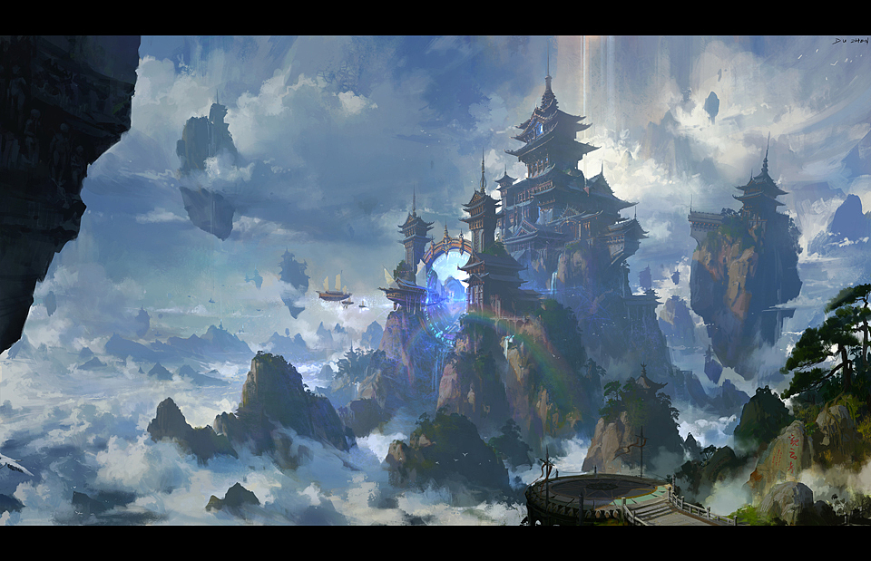 艺数绘讲师洛克猴作品——《琼楼玉宇》 步骤图（图ZNDEyOTM5OTI=） - 游戏原画 - 站酷设计师艺数绘CG原创素材 - 站酷ZCOOL