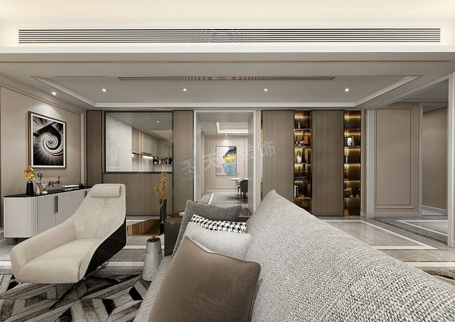 龙湖景粼玖序装修案例|轻奢风格设计效果图,天古装饰